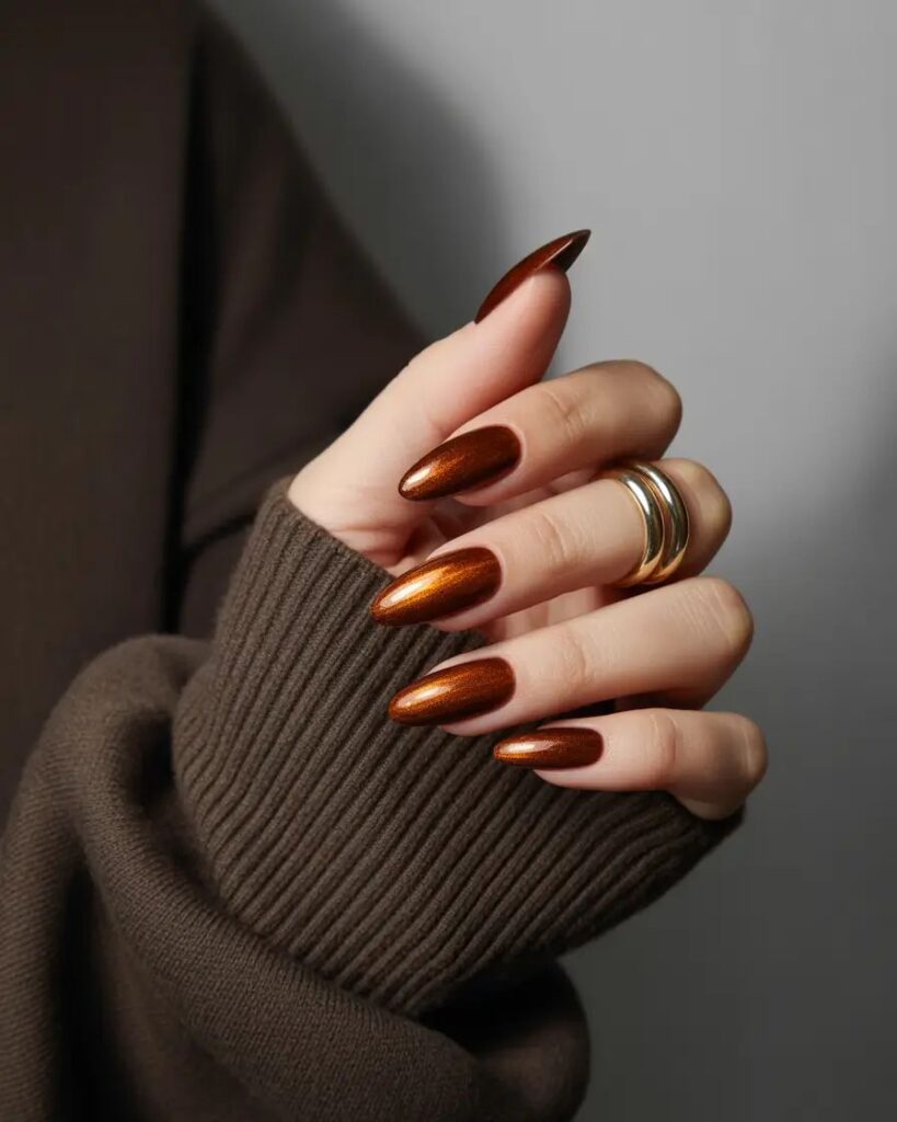 French manucure marron