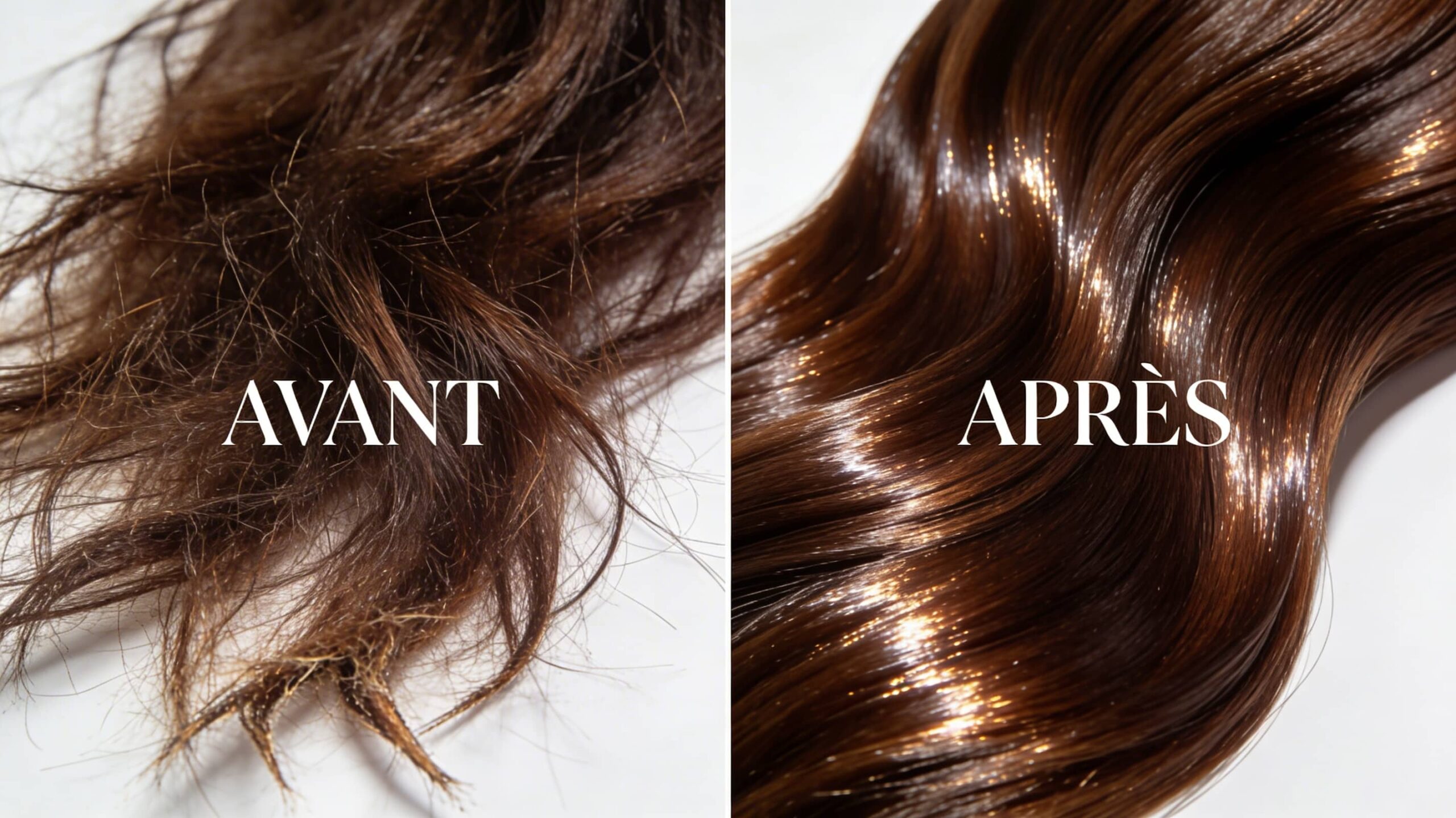 L’effet gloss cheveux avant après pour une brillance miroir
