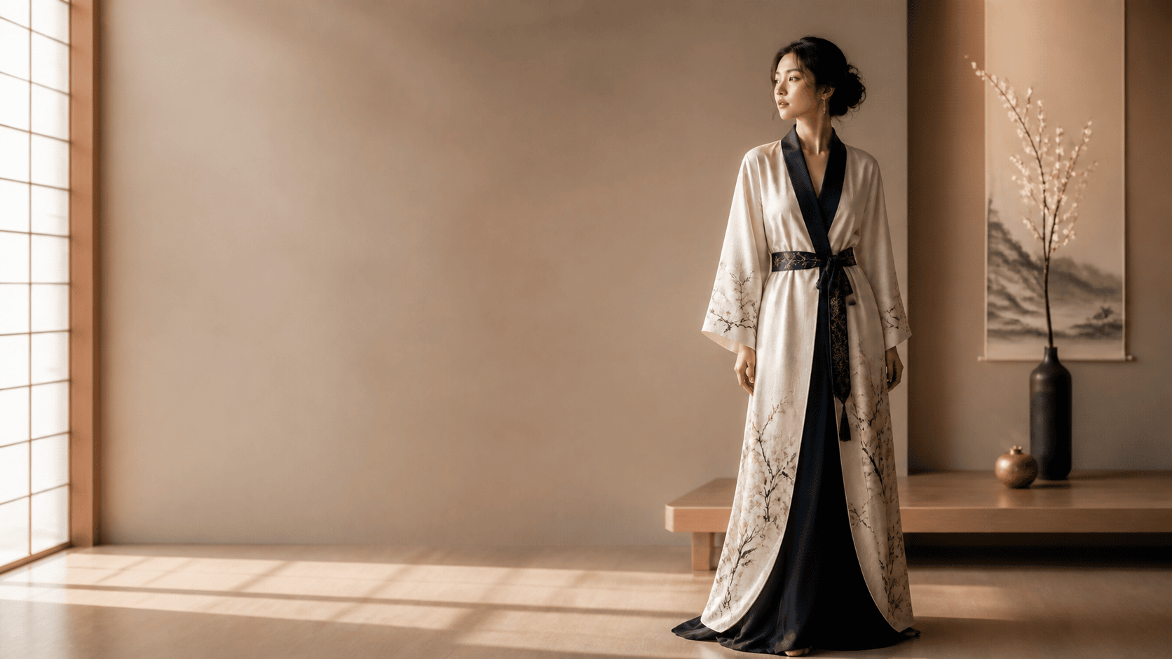 Le kimono long femme entre tradition et modernité